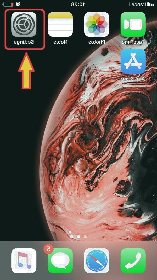 وارد تنظیمات گوشی آیفون شوید زبان گوشی