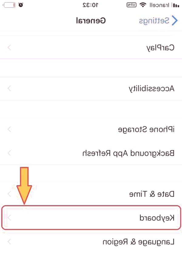 تغییر زبان کیبورد گوشی آیفون زبان کیبورد
