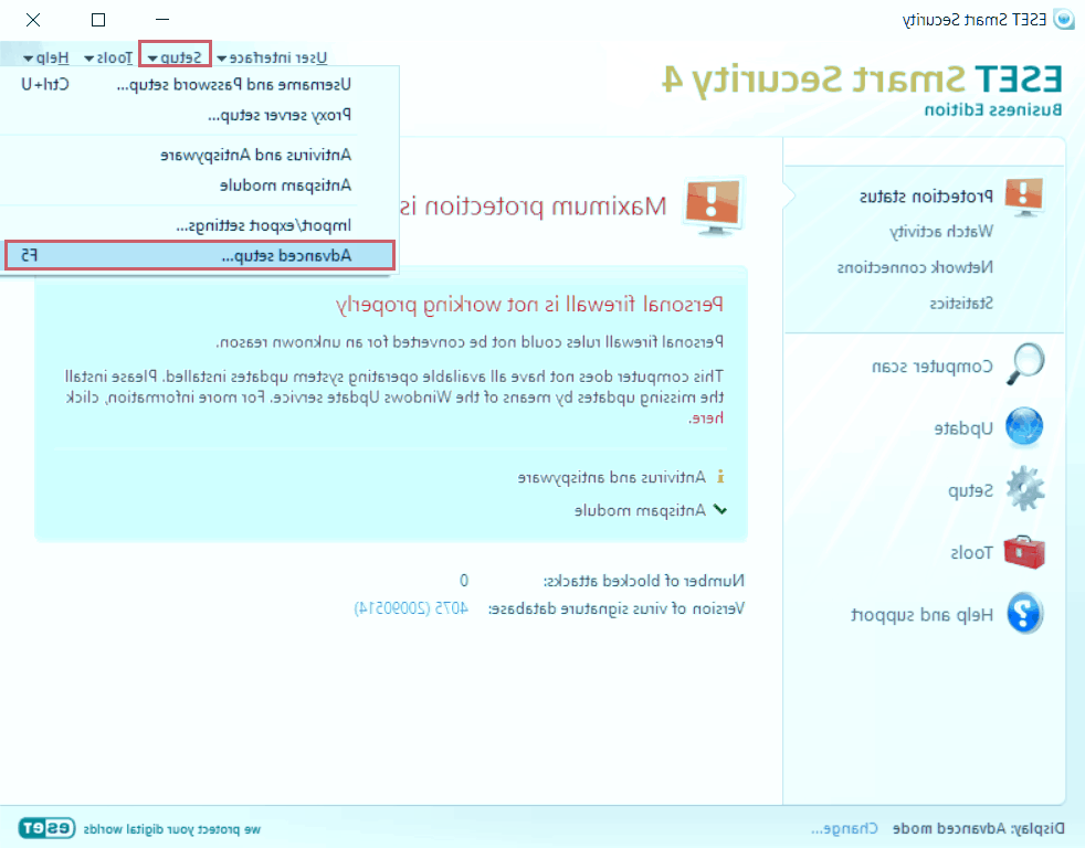 گزینه Advanced setup را انتخاب کنید آپدیت آفلاین نود 32