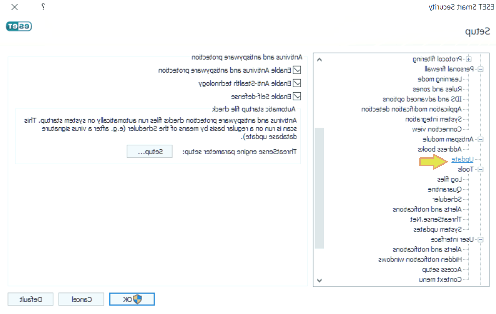 گزینه Update را انتخاب کنید آپدیت آفلاین نود 32