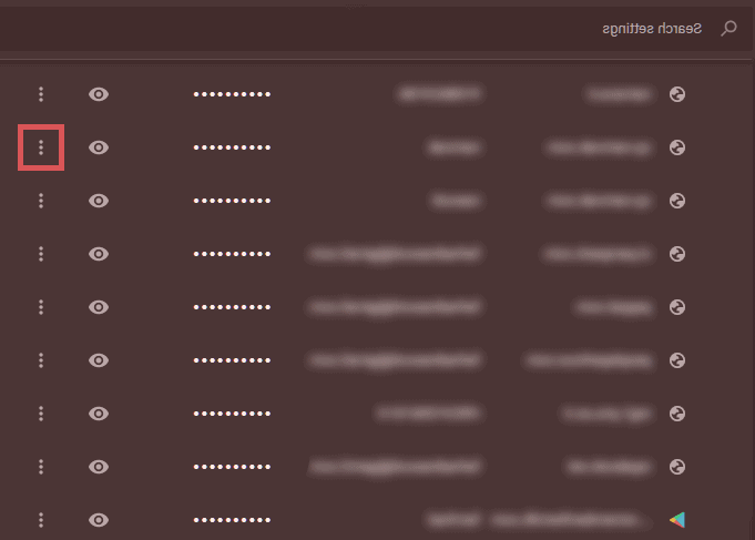گزینه مشخص شده را انتخاب کنید مدیریت پسوردهای کروم