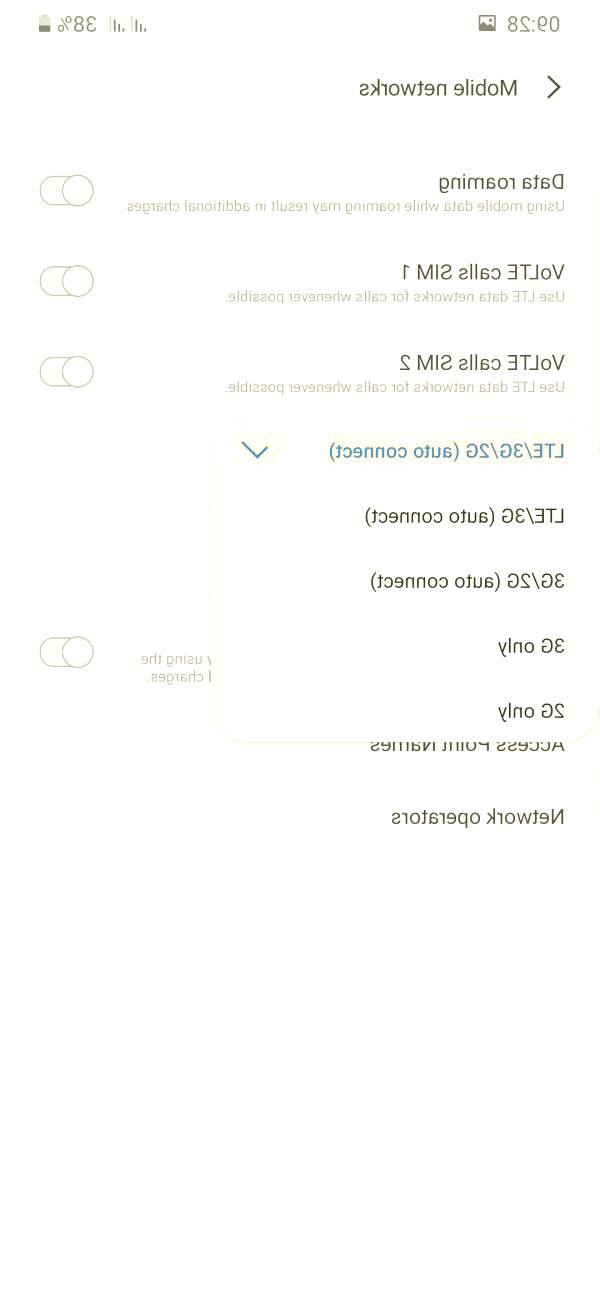 Mobile network mode اینترنت گوشی