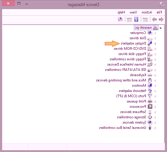گزینه display adapters را انتخاب کنید مشکل کارت گرافیک