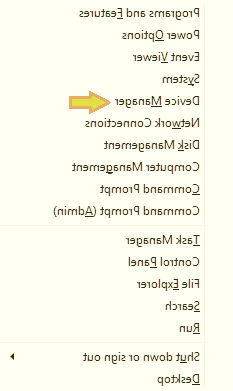 گزینه Device manager را انتخاب کنید مشکل کارت گرافیک