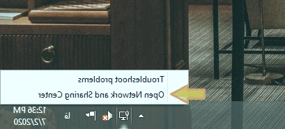 گزینه open network and sharing center را انتخاب کنید تنظیمات مودم