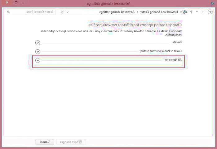 All Network را انتخاب کنید انتقال فایل از pc به pc