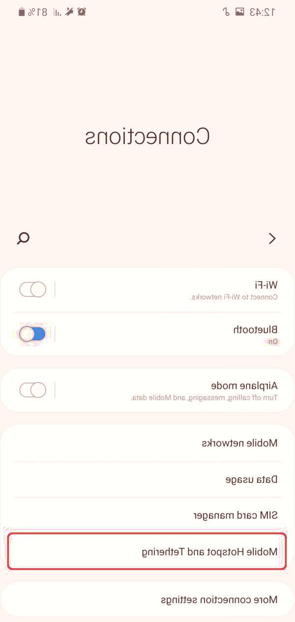 گزینه Mobile Hotspot and Tethering را انتخاب کنید اتصال اینترنت گوشی به لپ تاپ