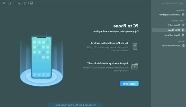 گزینه Pc to phone را انتخاب کنید انتقال فایل به آیفون