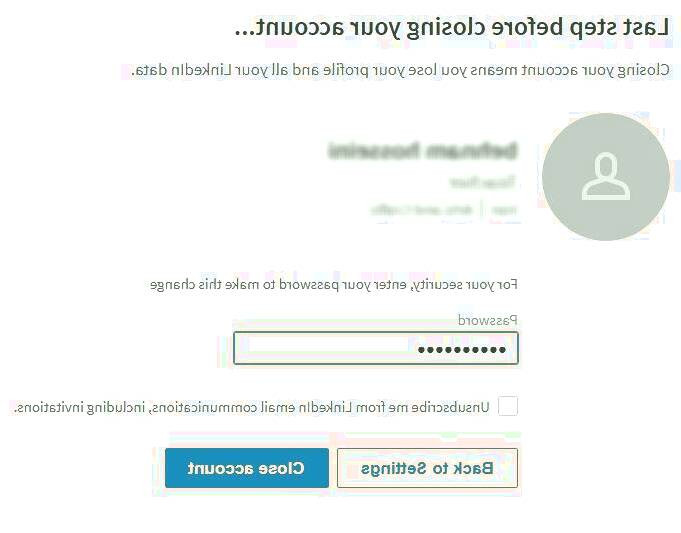 ترفند دیلیت اکانت لینکدین اکانت لینکدین