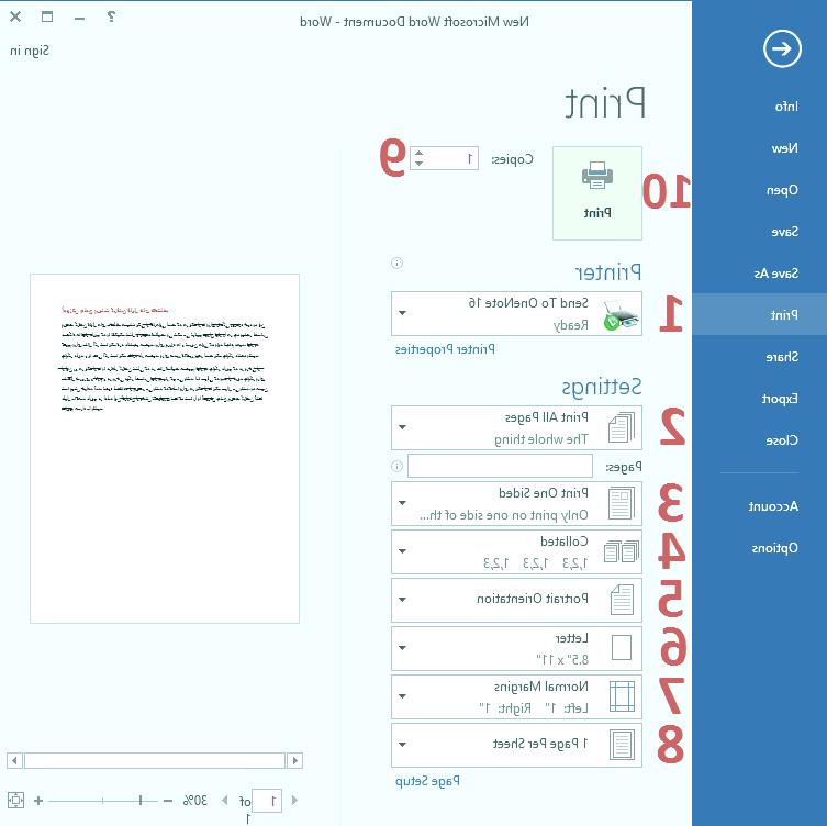 آموزش پرینت گرفتن ورد