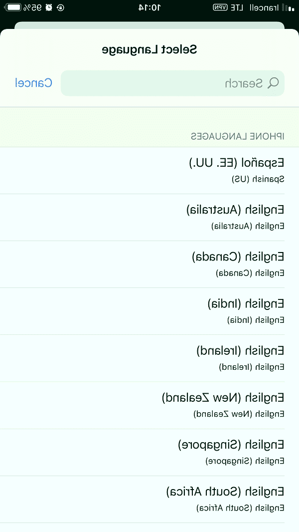 تغییر زبان آیفون