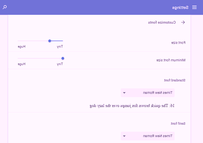 تغییر فونت کروم