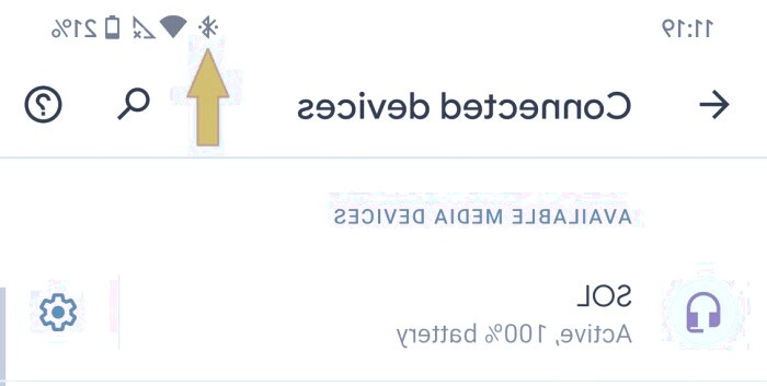 آیکون اتصال بلوتوث