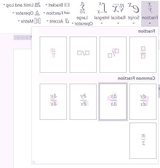 نوشتن کسر در ورد