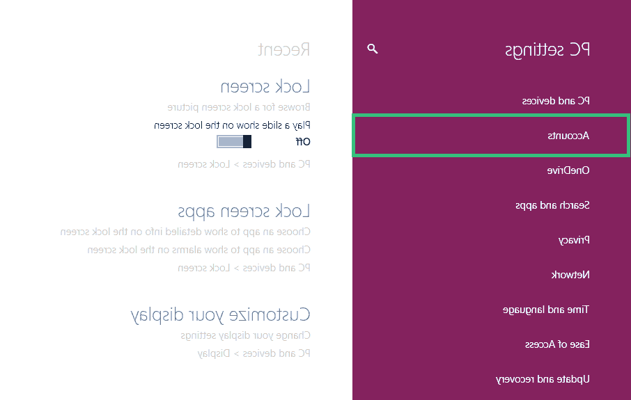تغییر رمز ویندوز 8