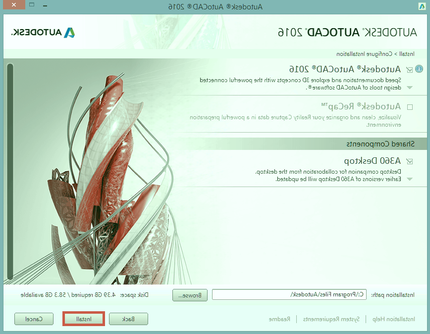 چگونگی نصب اتوکد