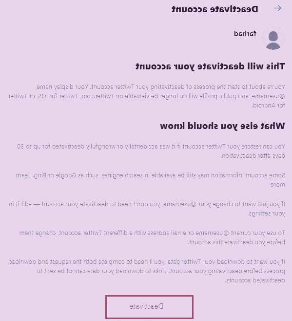 دیلیت اکانت توییتر