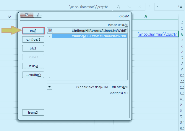 حذف لینک در اکسل