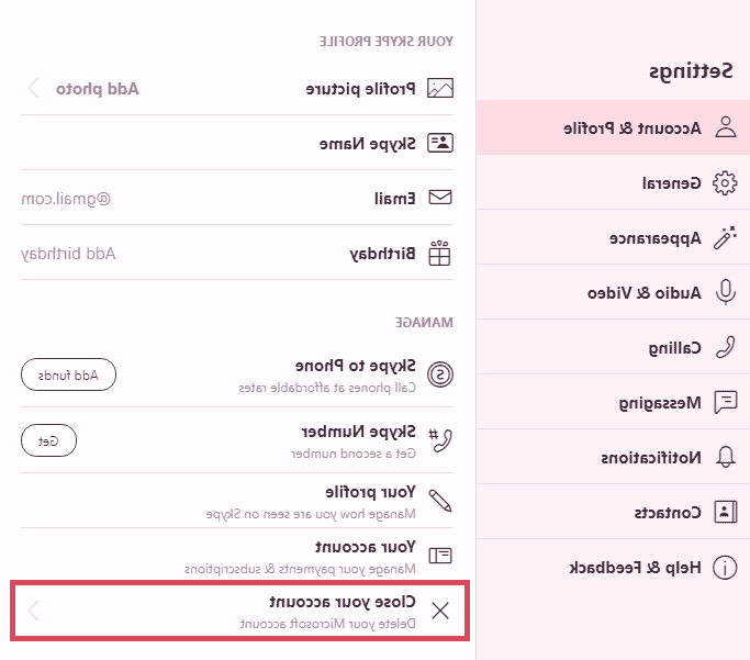 حذف اکانت اسکایپ