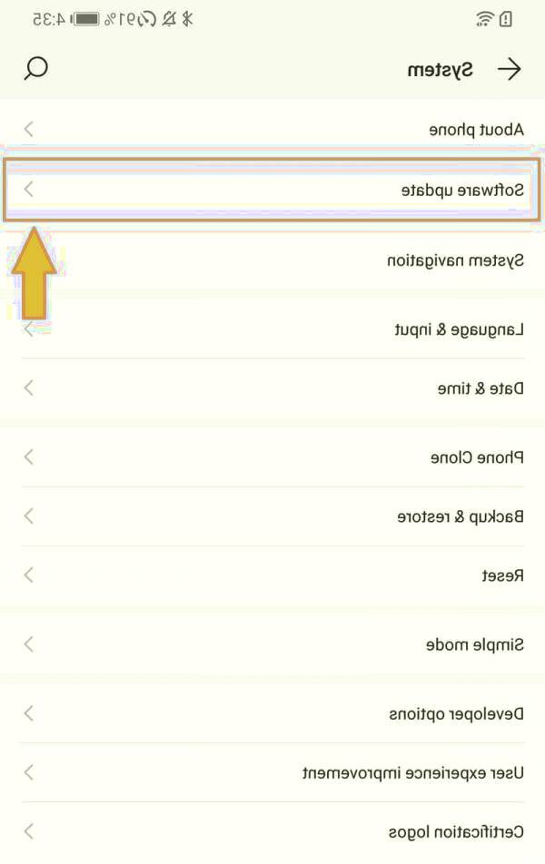 آپدیت نرم افزار اندروید