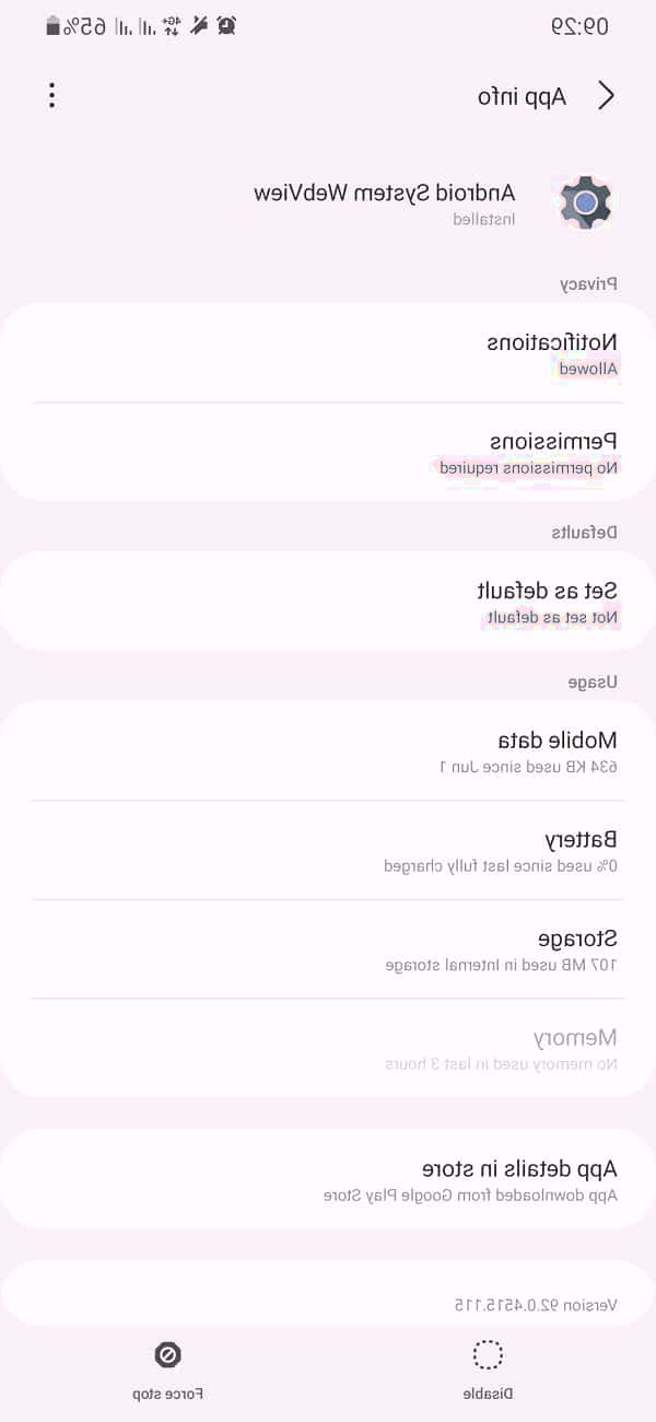 غیرفعال کردن webview