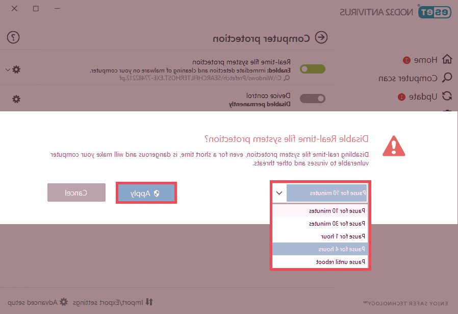 غیر فعال کردن آنتی ویروس