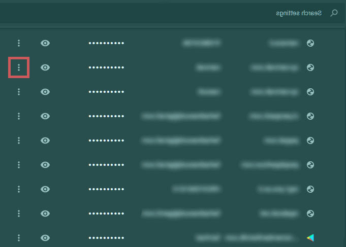 مدیریت پسوردهای کروم