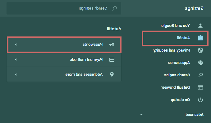 پسوردهای کروم