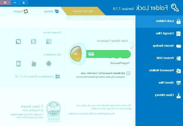 وارد کردن رمز برای مشاهده فایل های قفل شده نرم افزار قفل پوشه