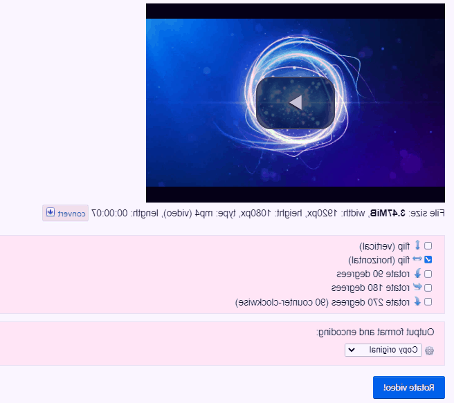 آموزش چرخاندن فیلم بصورت آنلاین در ezgif چرخاندن فیلم