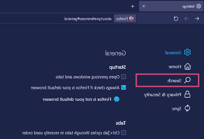 موتور جستجو موزیلا
