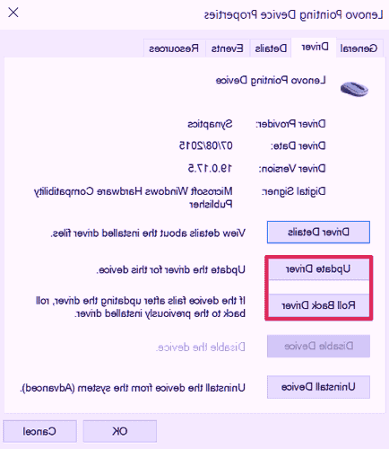 درایور تاچ پد