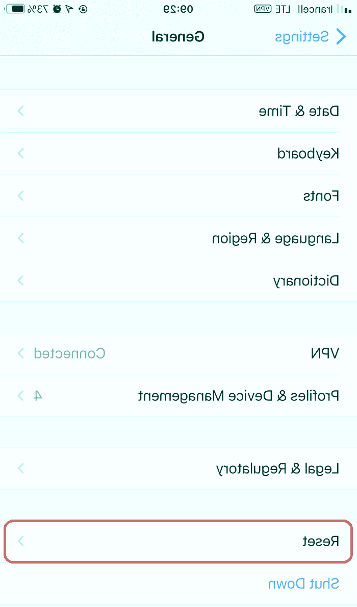 ریست گوشی آیفون