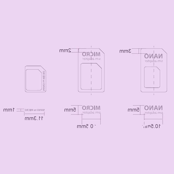 ابعاد سیم کارت