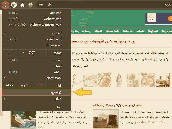 تنظیمات کروم