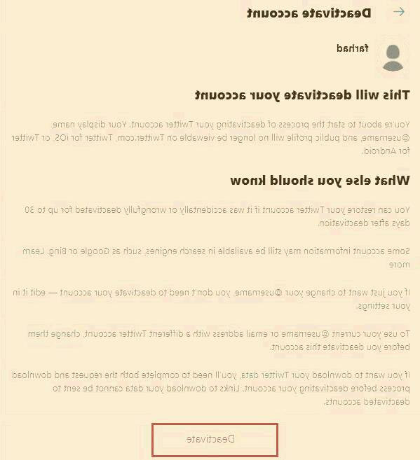 دیلیت اکانت توییتر