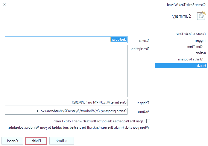 ثبت برنامه مشخص شده در Task Scheduler ثبت برنامه