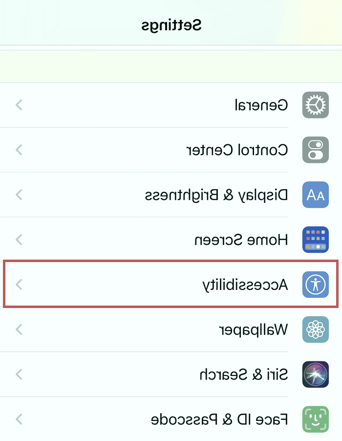 وارد Accessbility از تنظیمات شوید هوم آیفون