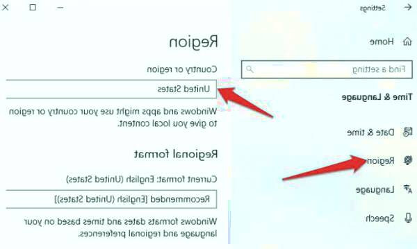 گزینه Region را انتخاب کنید باز نشدن استور ویندوز