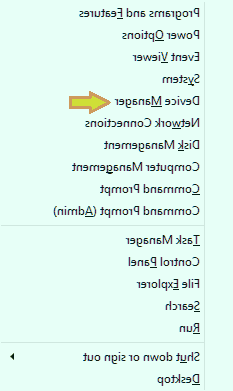گزینه Device manager را انتخاب کنید مشکل کارت گرافیک