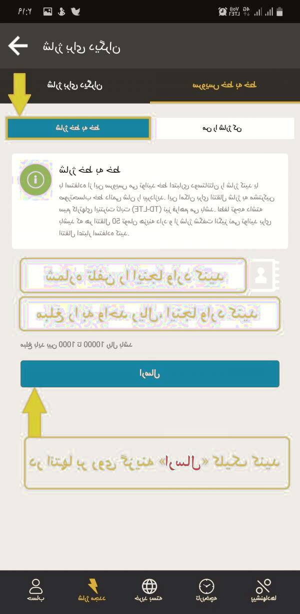 مشخصات خواسته شده را وارد کنید انتقال شارژ