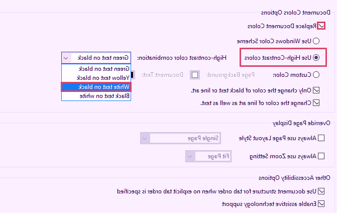 گزینه های مشخص شده را انتخاب کنید نرم افزار Adobe Reader