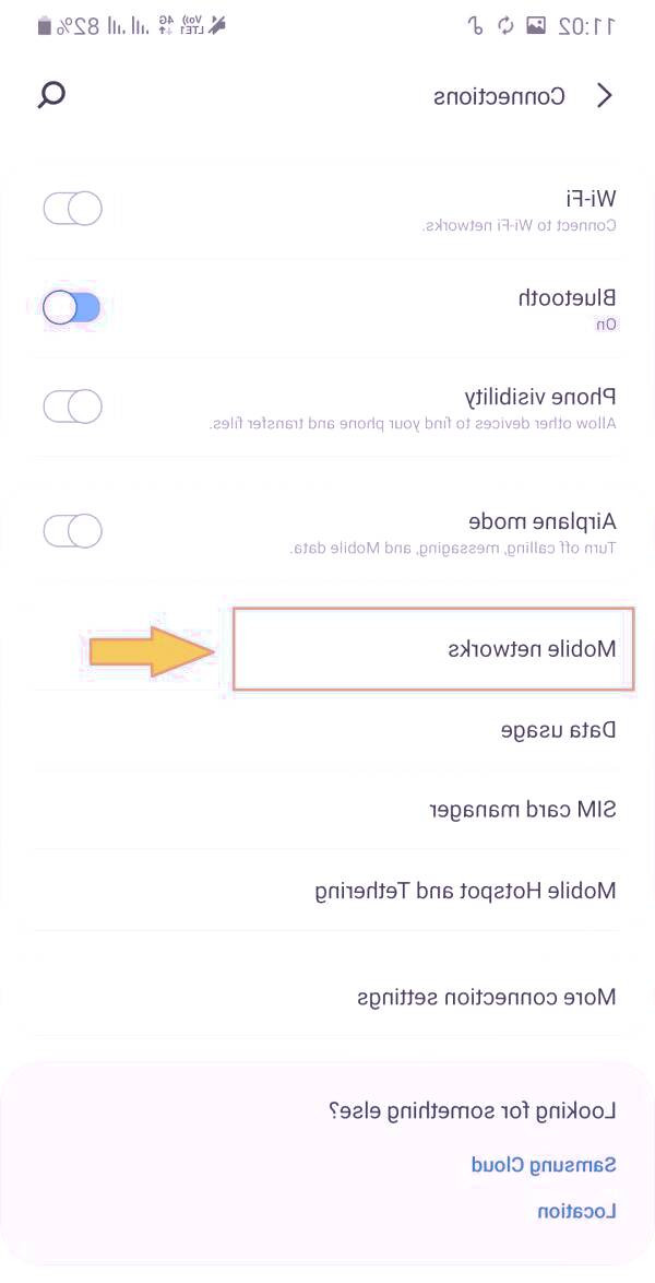 بر روی موبایل نتورکز کلیک کنید سرویس volte