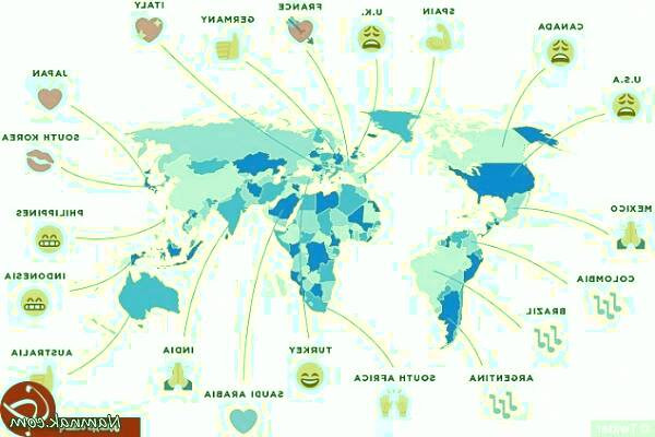 پرکاربردترین شکلک های اینترنتی در کشورهای مختلف جهان شکلک های اینترنتی
