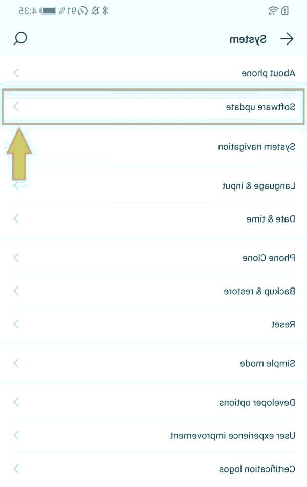 آپدیت نرم افزار اندروید