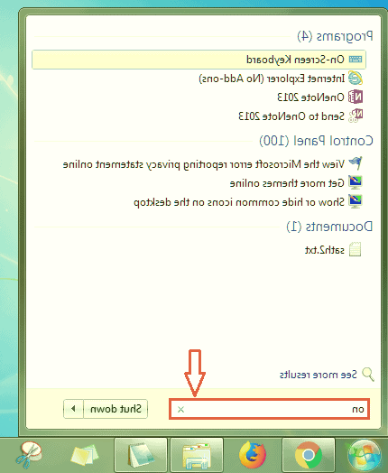 on screen keyboard را جستجو کنید کیبورد ویندوز 7